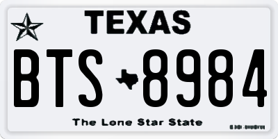 TX license plate BTS8984