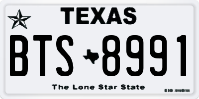 TX license plate BTS8991