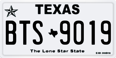 TX license plate BTS9019