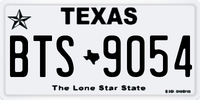 TX license plate BTS9054