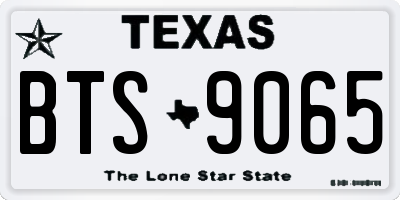 TX license plate BTS9065
