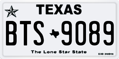 TX license plate BTS9089