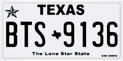 TX license plate BTS9136