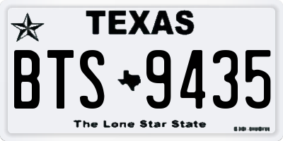 TX license plate BTS9435