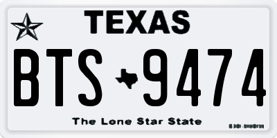 TX license plate BTS9474