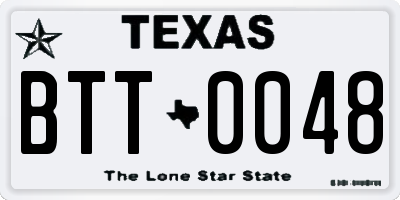 TX license plate BTT0048