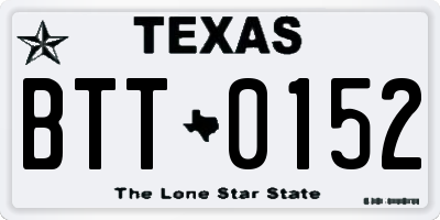 TX license plate BTT0152