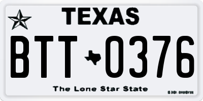 TX license plate BTT0376