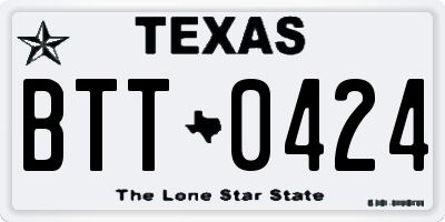 TX license plate BTT0424