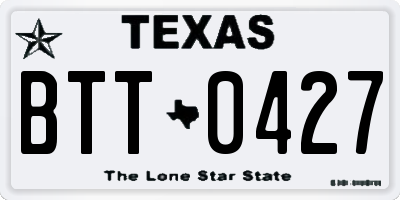 TX license plate BTT0427