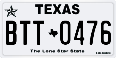 TX license plate BTT0476
