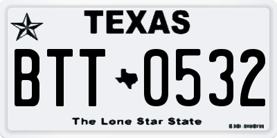TX license plate BTT0532