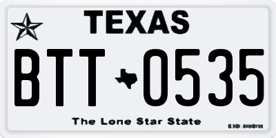 TX license plate BTT0535
