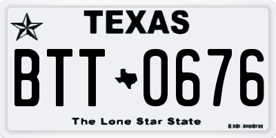 TX license plate BTT0676