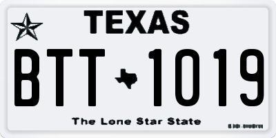 TX license plate BTT1019