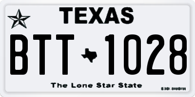 TX license plate BTT1028