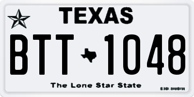 TX license plate BTT1048