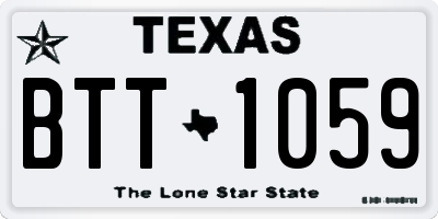 TX license plate BTT1059