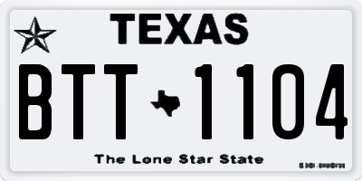 TX license plate BTT1104