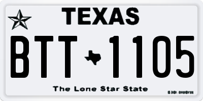 TX license plate BTT1105