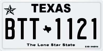 TX license plate BTT1121