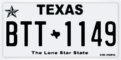 TX license plate BTT1149
