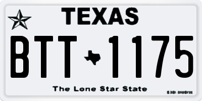 TX license plate BTT1175