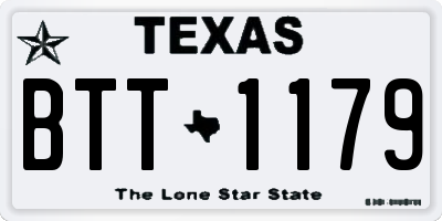 TX license plate BTT1179