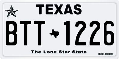 TX license plate BTT1226