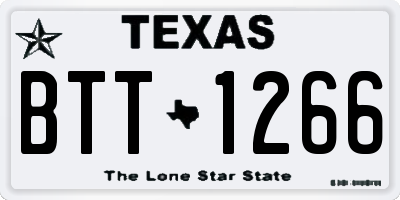 TX license plate BTT1266