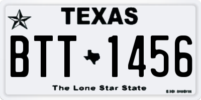 TX license plate BTT1456