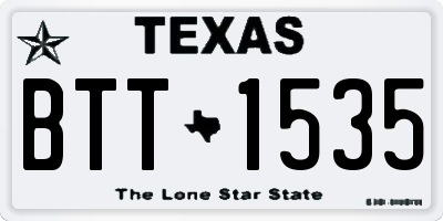 TX license plate BTT1535