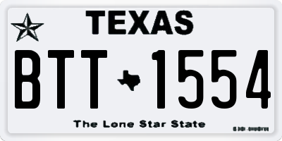 TX license plate BTT1554