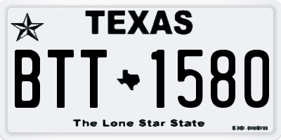 TX license plate BTT1580