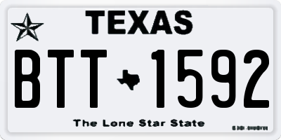 TX license plate BTT1592