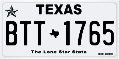 TX license plate BTT1765