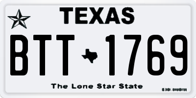 TX license plate BTT1769