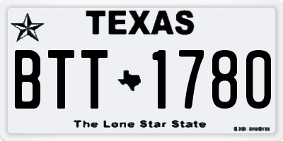 TX license plate BTT1780