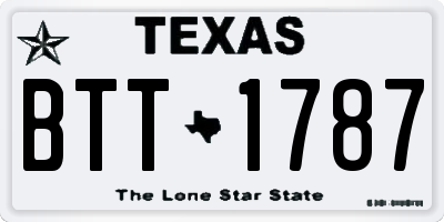 TX license plate BTT1787