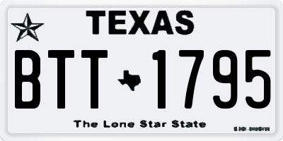 TX license plate BTT1795