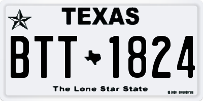 TX license plate BTT1824