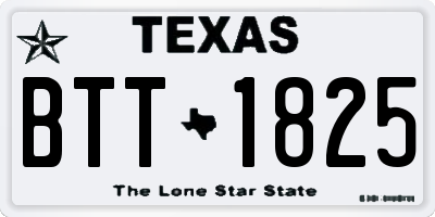 TX license plate BTT1825