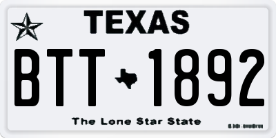 TX license plate BTT1892