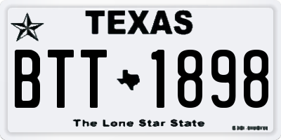 TX license plate BTT1898