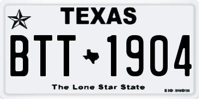 TX license plate BTT1904