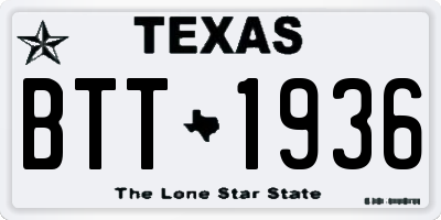 TX license plate BTT1936