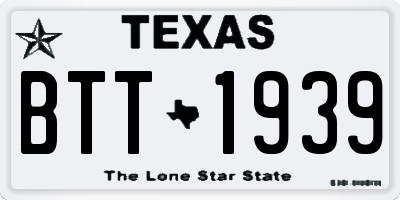TX license plate BTT1939