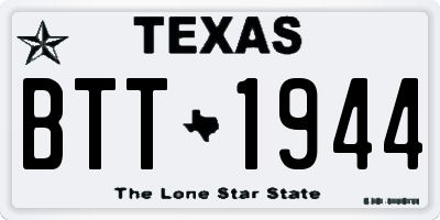 TX license plate BTT1944