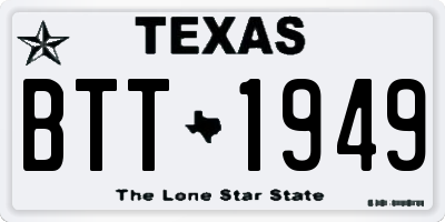 TX license plate BTT1949