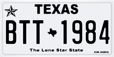 TX license plate BTT1984